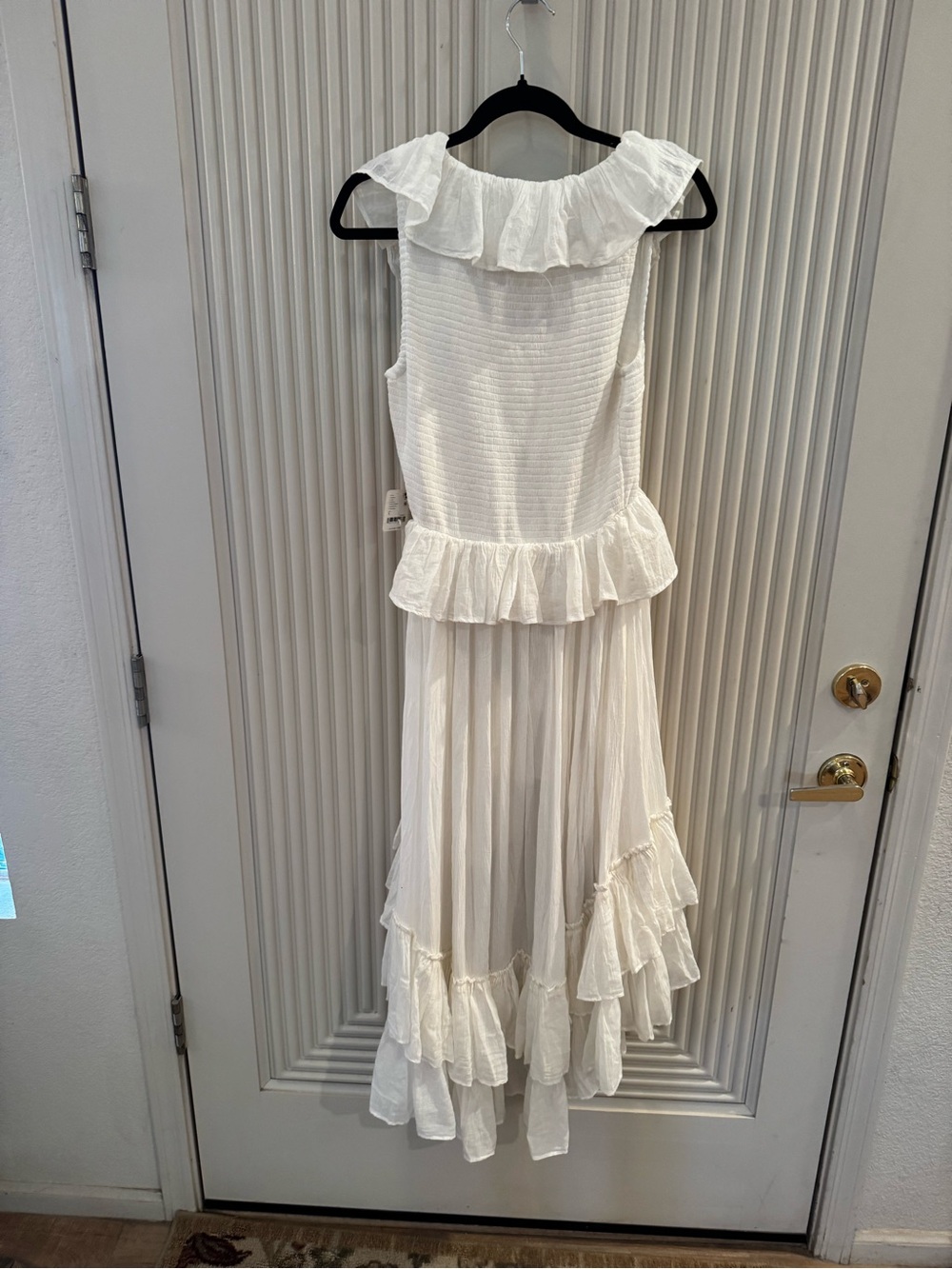 Free People Ivory Ruffled High-Low Maxi Dress SP - Picture 3 of 5
